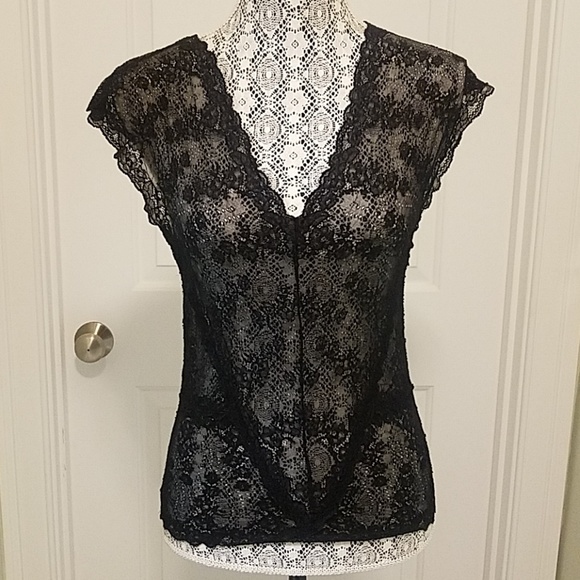 Tops - Black lace shirt